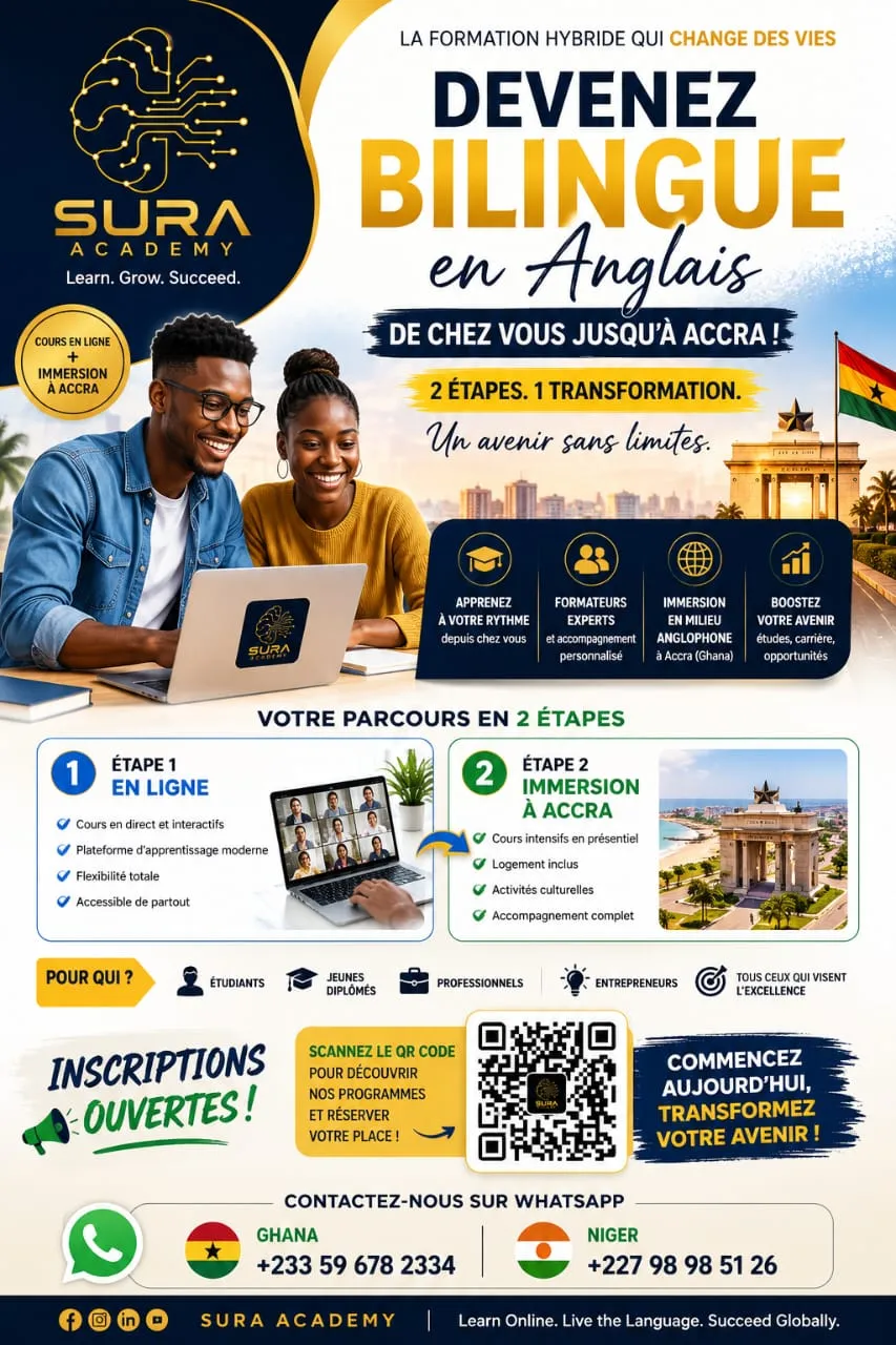 PROGRAMME D'IMMERSION EN ANGLAIS - ETAPE 1: COURS EN LIGNE - 1 MOIS